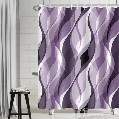 Produktbild von Famanu Duschvorhang Geometrisch 180 x 200 cm - Wasserabweisend, Schimmelresistent und Waschbar
