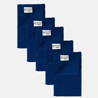 Productafbeelding van Unyqoos® The One handdoek, gastendoek, 30x50 cm – set van 5, hotelkwaliteit, 450 g/m², 100% gekamde katoen, koningsblauw
