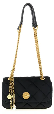 Image de Twinset sac velours matelassé noir, chaîne et charms