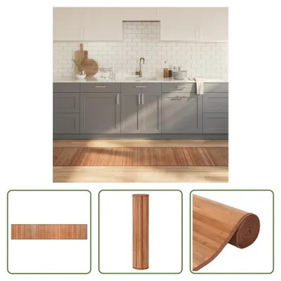 Productafbeelding van The Living Store Tapijt, rechthoekig, naturel, 60x300 cm, bamboe
