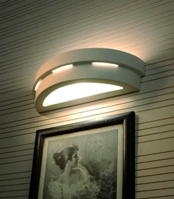 Produktbild von Wandleuchte Weiß E27 Gips Wandlampe Flur Treppe innen