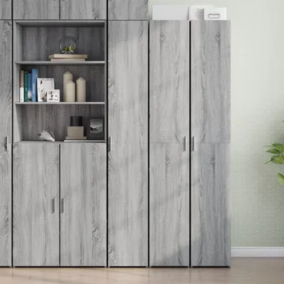 Image de vidaXL Highboard Gris Sonoma 30x42,5x185 cm Matériau dérivé du bois