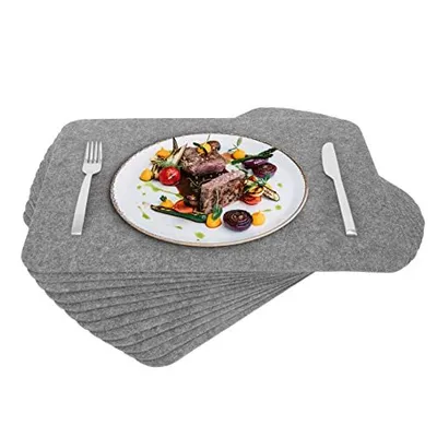 Produktbild von Rubberneck Tischsets (12er Set, Filz, 45 x 32 cm, hellgrau)