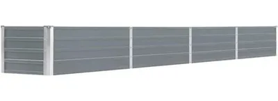 Immagine prodotto di Vaso da giardino grande - XL - 320 x 40 x 45 cm - Grigio - Acciaio zincato - Vaso da coltivazione lungo per ortaggi e fiori - Fondo aperto - Bordo resistente per il giardino
