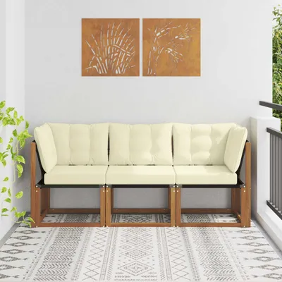 Produktbild von Maison Exclusive - 3 stk. Outdoor Mittel- und Ecksofa Natur