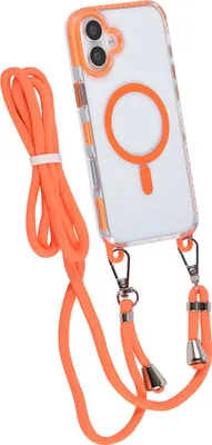 Produktbild von TUNIQ iPhone 16 Plus Back cover case - neck cord -TPU+PC - Orange
