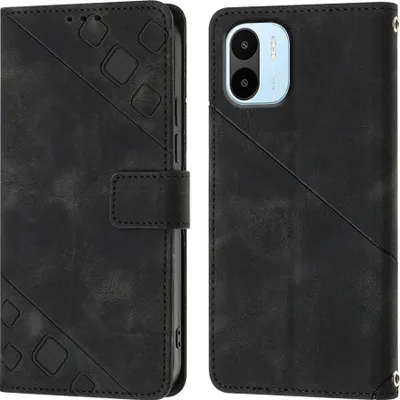 Produktbild von Hülle für Xiaomi Redmi A1 Prägung Flip Leder Brieftasche Schutzhülle mit Ständer Schwarz