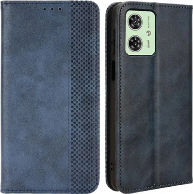 Produktbild von Motorola Moto G54 Hülle - Coverup Vintage Style Klapphülle - Blau