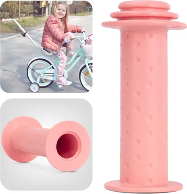 Image de Poignée de vélo Poignée de guidon Enfants Vélo Poignée en caoutchouc Poignée en caoutchouc rose
