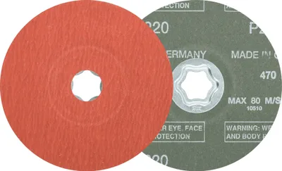 Produktbild von PFERD TOOLS COMBICLICK Korund Fiberscheibe Ø 125 mm A-COOL220 für Edelstahl