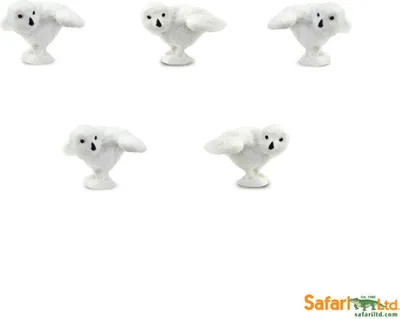 Produktbild von Safari - 354222 - Good Luck Minis - Glücksminis - Schneeeulen, 5 Stück, ca. 2cm - 2,5cm