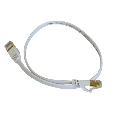 Zdjęcie produktu dla kabel krosowy CAT7 1m Kabel sieciowy płaski biały Kabel internetowy Patch