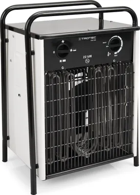 Produktbild von TROTEC Elektroheizer TDS 100 mit 22 kW , Mehrstufen-Temperaturregelung, Integriertes Thermostat für konstanten Warmluftstrom, Kondensfreie Wärme - kein Sauerstoffverbrauch - deshalb optimal zur Innenraumbeheizung geeignet