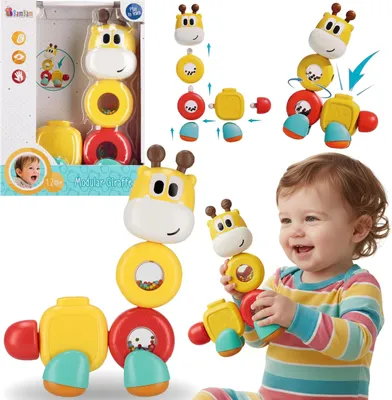 Produktbild von Bam Bam Steckspielzeug „Giraffe“ – kreatives Spielzeug für Kinder ab 12 Monaten