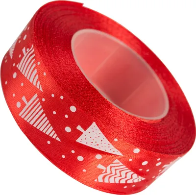 Produktbild von Dekolo  Satinband mit perfekt für Geschenkverpackungen und  satin deko Weihnachtsbaum 25mm Rot