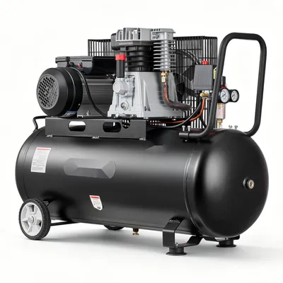 Produktbild von Druckluftkompressor - Riemenkompressor 3 kW - 100 l Lufttank - 226 l/min bei 6,2 bar - Max. 10 bar - Flüsterkompressor tragbar mit Rädern und Griff - Für Werkstatt Heimwerker