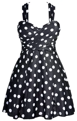 Produktbild von COCOPEAR Damen Elegant Crossover Einteiler Badekleid Blumenrock Badeanzug, schwa
