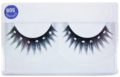 Produktbild von Künstliche Wimpern mit Schmucksteinen Farbe: Weiß