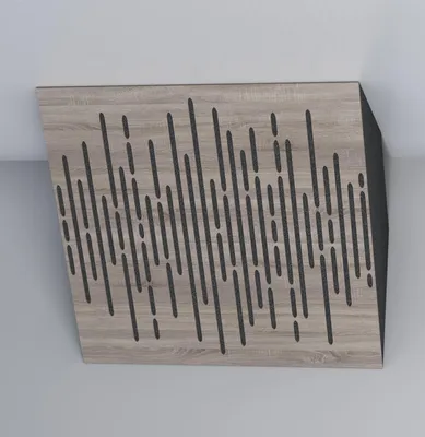 Produktbild von 4er-Set – Akustik-Eck-Bassfalle|50x50cm |Niederfrequenz-Absorption für Studios und Theater|Diffusion | [WAVE-H-150mm | Sonoma]