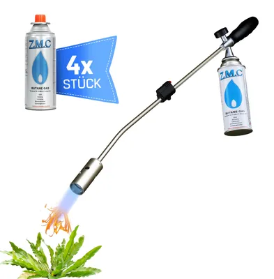 Obrázok produktu pre Horák na odstraňovanie burín, výkon 2,5 kW, dosahuje teplotu až 1400 °C, kompatibilný s 227g plynovými bombičkami, nastaviteľná regulácia plameňa, kompaktný a ľahký