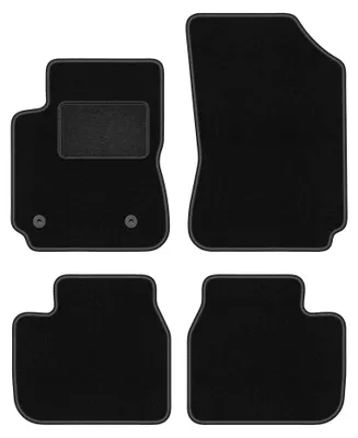 Image de Tapis de sol en moquette pour Citroen C4 Cactus II 2018- (crossover) – jeu 4 pièces, noirs, sur mesure – Wielganizator LUX