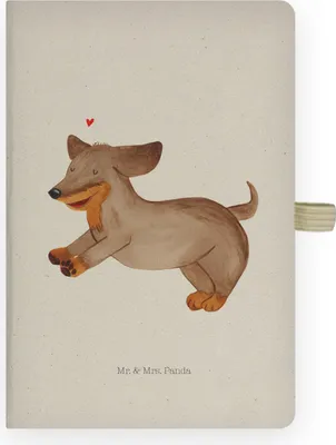 Produktbild von Mr. & Mrs. Panda notizbuch Hund Dackel - Transparent - Geschenk, Sprüche, Skizzenbuch, Tagebuch, Adressbuch, Dachshund, Kladde, Journal