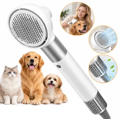 Produktbild von Hundeföhn für Hunde und Katzen, Tierhaartrockner mit 23 m/s Luftgeschwindigkeit, 110000 U/min, intelligenter Temperaturregelung, 390 g