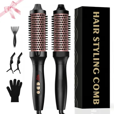 Produktbild von Thermobürste 32mm Thermal Brush, Pro Leichte Thermo Rundbürste 200℃, 3 in 1 Thermo Rundbürste Geeignet für Anfänger