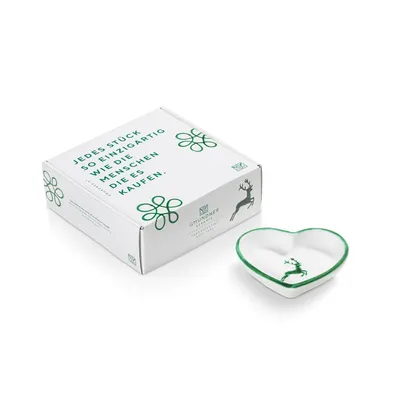 Produktbild von Gmundner Keramik Grüner Hirsch, Herzschale (L: 10 cm)