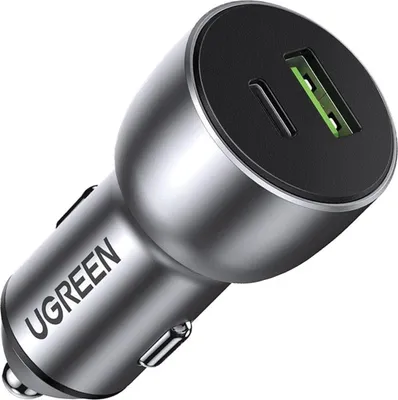 Immagine prodotto di Caricabatterie da auto Ugreen Cd213 Usb + Usb-C, 36W (grigio)