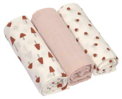Produktbild von LÄSSIG Baby Mulltuch 3er Set Baumwolle 85x85cm Puckdecke Spuckdecke Little