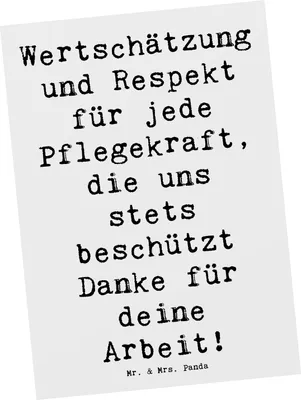 Produktbild von Mr. & Mrs. Panda Postkarte Spruch Pflegekraft Wertschätzung - Weiß - Geschenk, Alltagshelden, Ansichtskarten, Postkarten, Helden des Alltags, Aufmerksamkeit, Dankbarkeit
