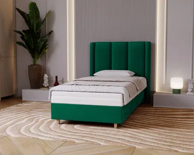 Obrázek produktu pro Čalouněná jednolůžková postel 80x200 KENBRIDGE - zelená
