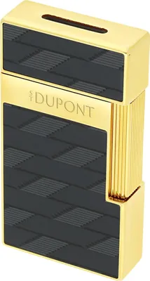 Produktbild von S.T. Dupont Feuerzeug Biggy Monogram schwarz/gold – Jetflamme – s Feuerzeug – unbefüllt – hochwertiges Geschenk – edles Design