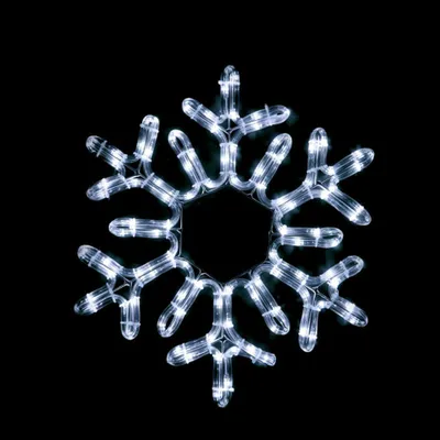 Image de ACA Décoration de Noël lumineuse d'extérieur en forme de flocons de neige, 96 LED, guirlande de 4 m, blanc froid, IP44, 38 cm, câble d'alimentation de 1,5 m X089622111