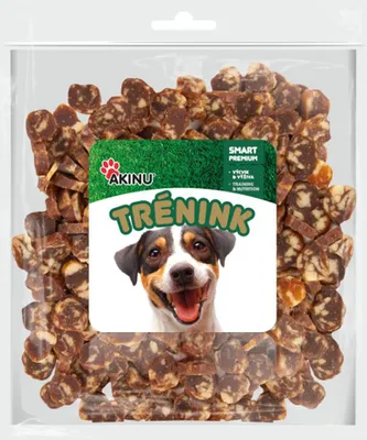 Produktbild von Akinu Trénink Hovězí & treska lupínky pamlsek pro psy 400 g