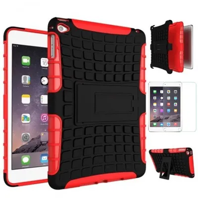 Produktbild von Für Apple iPad Mini 5 7.9 2019 Hybrid Outdoor Rot Tasche Etuis + 0.3 H9 Glas Neu