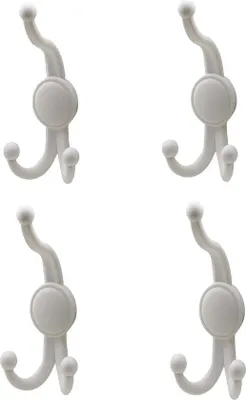 Produktbild von NS home Garderobenhaken Set aus Kunststoff Weiß 4 Stück 14x4x4 cm
