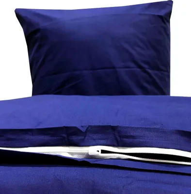 Produktbild von Uni Bettwäsche 135x200 cm Renforce Baumwolle Bettbezüge Set, Größe:4 teilig 135x200 cm, Farbe:Blau