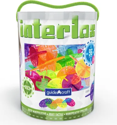 Produktbild von Guidecraft Konstruktionsspielzeug Interlox Discs - 96 Stück - buntes Bauset