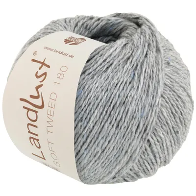 Produktbild von Lana Grossa Landlust Soft Tweed 180 klassisch verzwirntes Tweedgarn aus Schurwolle mit mehrfarbigen Noppen  Farbe 117 - Hellgrau meliert