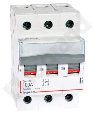 Productafbeelding van Legrand 406469 DX3 Lastscheider, 3-polig, 100A, 400VAC, categorie AC-22A