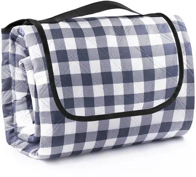 Obrázok produktu pre Ibenzoa® Vodotesná pikniková deka 150 × 200 cm – veľká, pohodlná deka z polyesteru s povrchovou úpravou Pongee a spodnou vrstvou Oxford, s PVC vrstvou na zadnej strane, odolná voči piesku a vode