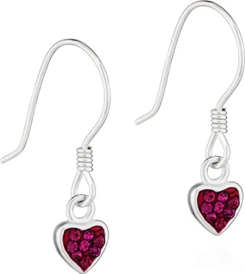 Produktbild von Echt 925 Sterlingsilber Paar Kinder Ohrstecker Durchzieher Herz Zirkon Rosa 1901