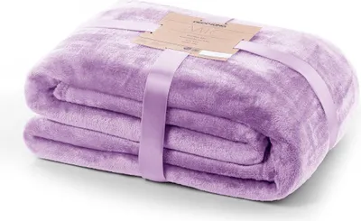 Produktbild von Kuscheldecke Tagesdecke Weich Wohndecke Sofadecke Decke  240 GSM Mic 200x220 cm Lila