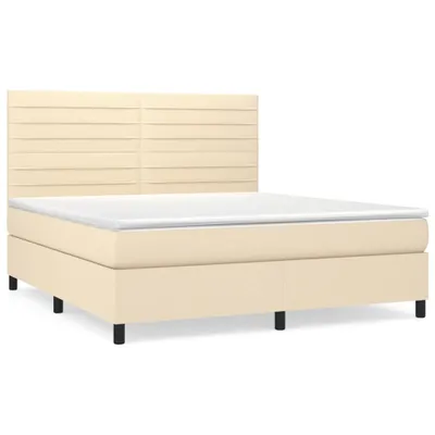Produktbild von Boxspringbett mit Matratze Creme 180x200 cm Stoff