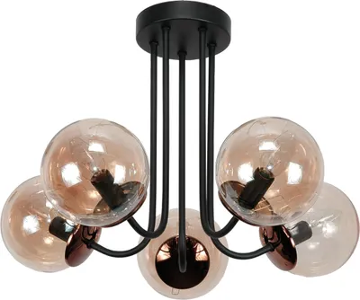 Immagine prodotto di Lampada A Sospensione Plafonniera In Vetro Nero Ambra 15-200 Gosti