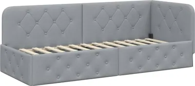 Produktbild von vidaXL Eckbettgestell Hellgrau 80 x 200 cm Stoff