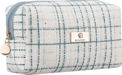 Obrázek produktu pro Rovicky dámská kosmetická taštička z syntetiky světle modrá 21x11 cm