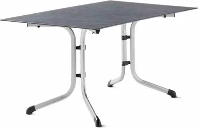 Produktbild von 5170-20 Klapptisch Polytec (HPL) 140x90 cm Stahlgestell graphit / Tischplatte Polytec (HPL) Schiefer anthrazit